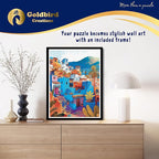 Magnetic Wooden Puzzles with Frame for Adults - Framed Wooden Jigsaw Puzzle - Rompe Cabezas para Adultos - Landscape Wall Art Decor - Original Christmas & Birthday Gift (Chefchaouen)