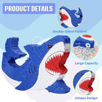 WERNNSAI Shark Piñata - Ocean Shark Birthday Party Decorations Kids Boys Pinata with Blindfold and Bat for Under the Sea Party Supplies Baby Shower Birthday Game Set