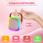 Karaoke Machine for Kids Adults, Portable Bluetooth Speaker with Wireless Microphone and LED Lights, Kids Toys Birthday Gifts for Girls and Boys Ages 4, 5, 6, 7, 8,9,10,11,12+ Years, Home Party