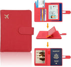 Melsbrinna Rfid Passport Holder for Travel women/Men, Cute Passport Wallet Rfid Blocking Card Slots, Rfid Passport Cover/CaseTravel Wallet, Passport Book Holder (1, Red4)