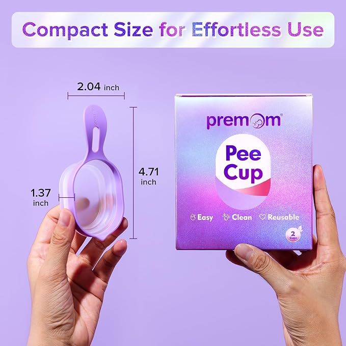 Premom 2 Urine Cups for Ovulation & Pregnancy Tests: Reusable & Collapsible Pee Cups for Home Fertility Testing | Easy to Use & Clean - Essential Kit for Women with Urine Sample Detection