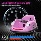 12V Bumper Car for Toddlers, Electric Toy Ride on Battery Car with Kids W/Parent Remote Control, 2-Speed, 360 Degree Spin, Music & LED Lights for Kids, Purple