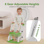 Potty Training Seat with Step Stool Ladder, Upgraded 2-in-1 Toddler Potty Training Toilet Seat with Non-Slip Step Splash Guard Handles and Waterproof Cushion, Toddler Potty Seat for Kids Boys Girls