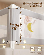 3 Piece Bed Rails for King Size Bed, No-Drill Needed Baby Bed Rail Guard for Toddlers with Height Adjustable, Thickened Child Safety Side Railing Guards/Bedrail for Kids, Grey Bear, 74.8x78.7x78.7in