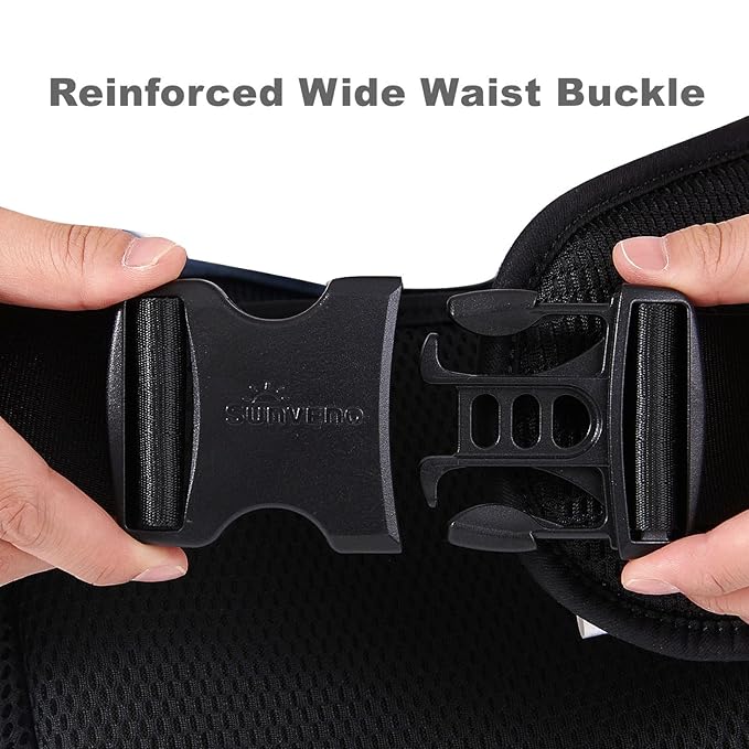 SUNVENO Baby Carrier for Newborn to Toddler – CPC-Certified Breathable Mesh Hip Seat Carrier, Supports 7-45 lbs for Front & Back Carry with Adjustable Waistband, All-Season, Black