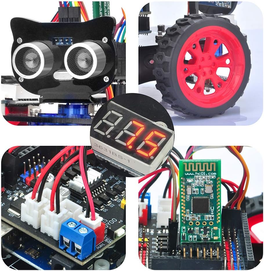 OSOYOO Model 3 Robot Car DIY Starter Kit for Arduino,Educational Motorized Robotics, Remote Control App, Learning How to Code, IOT Mechanical Coding for Teens and Adults