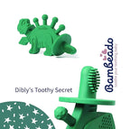 Bambeado Baby Teether Toy and Training Toothbrush: Dibly - The Dino Baby Teething Toys BPA-Free Teethers Inspired by Nature with Natural Rubber Pacifier