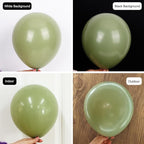 RUBFAC 129pcs Sage Green Balloons Different Sizes 18 12 10 5 Inch, Olive Green Latex Balloon Garland Arch Kit for Birthday Party Graduation Baby Shower Wedding Safari Jungle Balloon Decoration