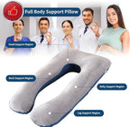 Amagoing 55 inches Pregnancy Pillows for Sleeping, U Shaped Maternity Full Body Pillow for Pregnant Women with Hip, Leg, Back, Belly Support, Washable Velour Cover Included