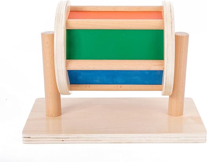 Full Size Spinning Drum Montessori Toys for Infant 6 - 12 Months 1 Year Old Babies Toddlers (Multiple Materials)