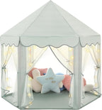 Monobeach Princess Tent Girls Celadon Large Playhouse Kids Castle Play Tent with Star Lights Gift Toy for Children Indoor and Outdoor Games, 55'' x 53'' (DxH)