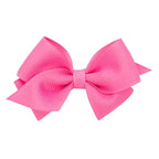Wee Ones Girls' Plain Wrap Classic Grosgrain Hair Bows on a WeeStay No-Slip Hair Clip, Handmade, Wee, Hot Pink