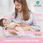 Little Grape Land Nursing Pillow, Breastfeeding Pillows, Baby Support Pillow for Nursing, Bottle Feeding, Tummy Time with Machine Washable Cover & Breathable Filling(Ditsy Floral)