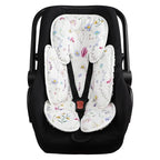 Pea Pod Infant Car Seat Pad 2-in-1 Baby Car Seat Head & Body Support for Newborn Girl Reversible 3 Layer Warm Preemie Carseat Stroller Cushion Headrest with Soft Minky Dot Fabric, Wildflower