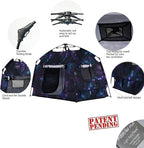 Kids Play Tent-Portable Playhouse Children House -Easy Set up Indoor Outdoor with Carry Bag for Kids-Light Strip Design for Night use -Space for Children and Parents-Birthday (Galaxy)