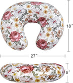 iEvolve Minky Nursing Pillow Cover Breast Feeding Pillow Cover Slipcover U Shape for Baby Boy Girl,Cover Only(Flora)