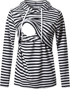 GINKANA Women's Nursing Hoodie Sweatshirt Long Sleeves Breastfeeding Maternity Tops Casual Clothes