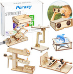 Poraxy 6 in 1 STEM Kits for Kids Age 8-10, Science Building Educational Experiment Projects 8-12, 3D Wooden Puzzles Crafts, Toys for Age 8-13, Gifts for Boys and Girls 6 7 8 9 10 11 12 13 Years Old