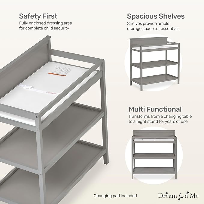 Dream On Me Jax Universal Changing table, Storm Grey