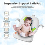 MoreFeel Collapsible Baby Bathtub for Newborn with Thermometer & 1 Hooded Towel & 1 Soft Floating Cushion,Portable Travel Bathtub with Drain Hole, Durable Foldable Baby Tubs for Infants to Toddler