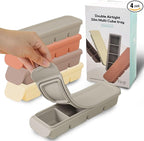Silicone Freezer Trays with Lid,1.7oz 4 Section 4 Sets-Leak Proof Silicone Freezer molds for Homemade Baby Food Breastmilk, Purees, Vegetables, Baby Food Jars Ice Tray with Lid BPA Free Mix