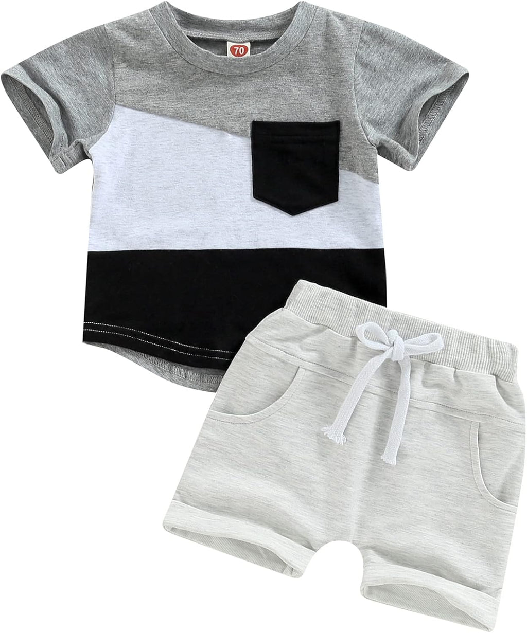 Mubineo Infant Toddler Baby Boy Summer T Shirt Shorts Outfits Short Sleeve Tee Tops Clothes Set