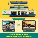 City Drive-in Theater Lighting-Building-Bricks-Set - Road Trip Night Glow Car Cinema Modular Collection LED Light Building Set 1760 Pcs for Adults, Teen and Travelling Enthusiasts