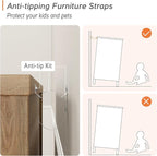 WAMPAT Oak Dresser for Bedroom with 9 Drawers, Kids Dressers with Wide Chest of Drawers, Mid Century Modern Wooden Closet Storage Organizer, Large Wood Dressers for Living Room, Nursery, Hallway