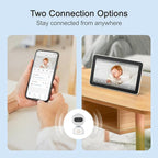 Simsky Video Baby Monitor, Dual 4MP Cameras with 6X Zoom, 7" UHD Large Touch Screen Smart Portable Audio Monitor, 24/7 Recording in app, AI Tracking, Intelligence Detection, 32GB Local Storage