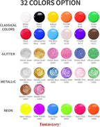 fantastory Tempera Paint for Kids 32 Colors (2 oz Each) Washable Tempera Paint, Kids Poster Paint Sponge Painting, Non-Toxic Kids Paint Finger Paints Hand Paints Bottles Early Learning