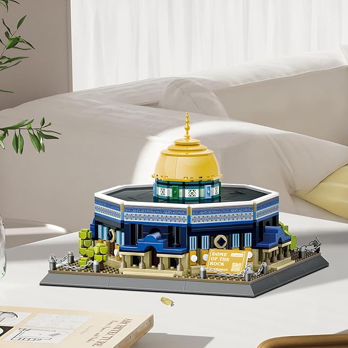 Dome of The Rock Building Blocks Set Islamic Architectural Model Bricks Toys for Kids Muslim Gifts for Kids Adult 983 Pieces
