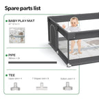 Fodoss Baby Playpen with Mat, Small Play Pen(47x47inch), for Babies and Toddlers, Pen Apartment, Yard Baby, Fence Area Playyard Activity Center (Dark Gray)