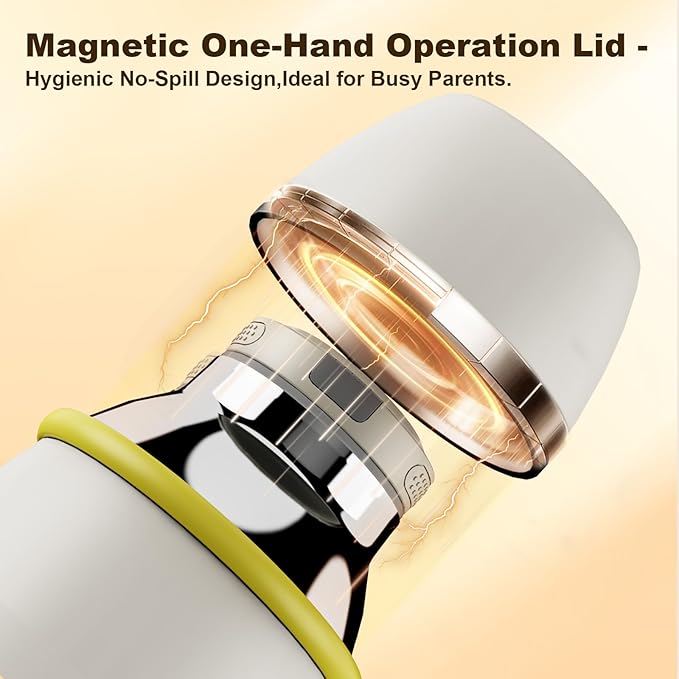 Portable Bottle Warmer for Travel, 212℉ Boil & 149℉ Pasteurization, 17.5oz Milk Warmer for Baby with Temp Control, 16000mAh Bottle Warmer On The Go, Portable Milk and Water Warmer