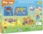 Imagimake Mapology USA & World Map Puzzle with Flags, Capitals, Stickers | Educational Toys for Ages 5-7 | Jigsaw Puzzles for Kids Ages 8-10 | Geography Toys for Ages 8-13 | 6 Year Old Boy/Girl Gifts