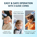 DAILYLIFE Baby Hair Clippers, Silent Clippers for Kids with Autism, Sensory Baby Hair Cutting Kit, Quiet Vacuum Hair Trimmer Waterproof for Toddler Infants Boys, Blue