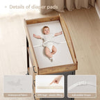 Changing Table Dresser, Baby Dresser with 3 Fabric Drawers and 2 Shelves, Multi-Functional Baby Changing Table with Pad, Classic Nursery Dresser, Diaper Changing Station, Rustic Brown