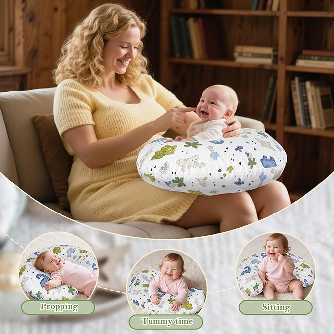 Nursing Pillow & Breastfeeding Pillow – Ergonomic C-Shape for Breastfeeding & Bottle Feeding, Standard Size Breathable with Washable Cover, Hypoallergenic,Tummy Time & Sitting Support (0-18Months)
