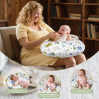 Nursing Pillow & Breastfeeding Pillow – Ergonomic C-Shape for Breastfeeding & Bottle Feeding, Standard Size Breathable with Washable Cover, Hypoallergenic,Tummy Time & Sitting Support (0-18Months)
