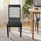 Booster Seat for Kitchen Chair with Comfy Backrest and Adjustable Safety Buckles,Non-Slip Kid Toddler Booster Seat for Dining Table,Portable PU Travel Baby Booster Increasing Cushion Chair