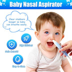 Baby Nasal Aspirator Mouth Suction Nasal Congestion Relief with 2 Silicone Tips with Nose Cleaning Tweezer