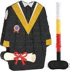 WERNNSAI Graduation Piñata - Graduation Gown Piñata with Blindfold and Bat Graduation Party Game Decorations for College School Elementary Kindergarten Party Games Supplies (12.5" x 16.5" x 3")