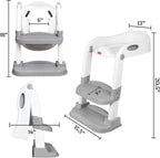 Fisher-Price™ Potty Training Seat with Step Stool Ladder, 2-in-1 Potty Training Toilet for Toddlers with Splash Guard, Anti-Slip Pads, Cushioned Seat (Gray)