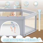 Baby Playpen 65x65 Inch, Large PlayPen for Babies and Toddlers Hexagonal Type Baby Play Yards for Toddlers Infants