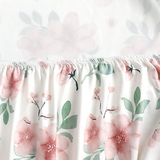 Pack n Play Stretchy Fitted Playard Sheet Set BROLEX 2 Pack Portable Mini Crib Sheets,Convertible Playard Mattress Cover,Ultra Soft Material,Pink Blossom