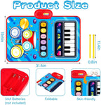 Baby Toys for 1 Year Old: Baby Musical Mat Toddler Toys Age 1-2 - 2 in 1 Piano Drum Babies Play Mat - Infant Music Toy 12-18 Months Babies Birthday Valentines Gifts for 1 2 3 Year Old Boys Girls