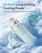 22oz Breast Milk Cooler for Travel & Work, Stainless Steel Chiller with 360° Even Cooling, Keeps Milk Cold for 24 Hours, Portable Storage for Breastfeeding Moms, Includes 2 Baby Bottles, Green