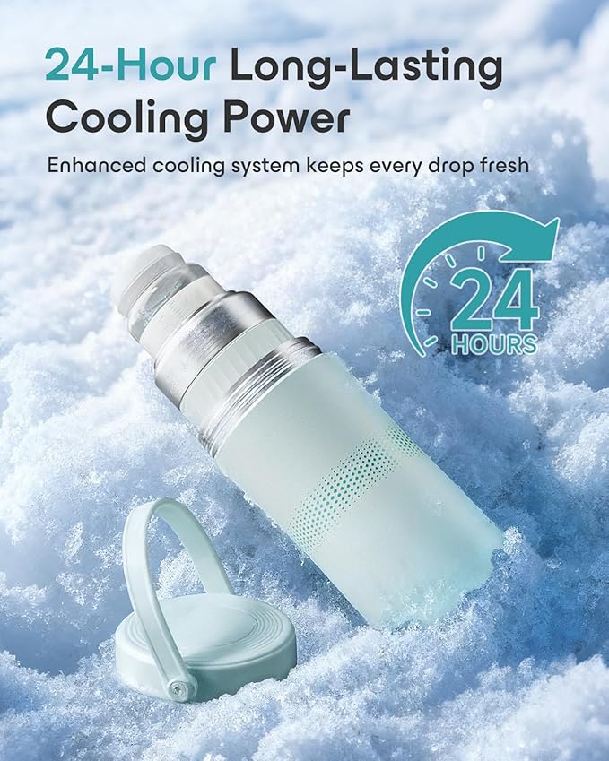 22oz Breast Milk Cooler for Travel & Work, Stainless Steel Chiller with 360° Even Cooling, Keeps Milk Cold for 24 Hours, Portable Storage for Breastfeeding Moms, Includes 2 Baby Bottles, Green