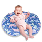 Nursing Pillow, Breastfeeding Pillow with Removable Cover, Ergonomic Breast Feeding Pillow, Baby Feeding Support Cushion for Mom Easier Breastfeeding- Original Size/Whale