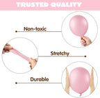 JOYIN 150 Pcs Pastel Pink Balloons, Different Sizes 18 12 10 5 Inch Pastel Pink Latex Balloon Arch Kit with Instruction for Birthday Decoration Party Graduation Wedding Holiday