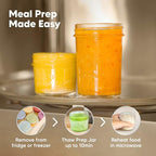 KeaBabies 4pk 8oz & 4pk 4oz Glass Baby Food Containers with Lids - Leak-Proof,Microwavable Small Glass Jars,Baby Purees & Toddler Snack Storage Containers,BPA-Free,Dishwasher & Freezer Safe(Musk Dusk)